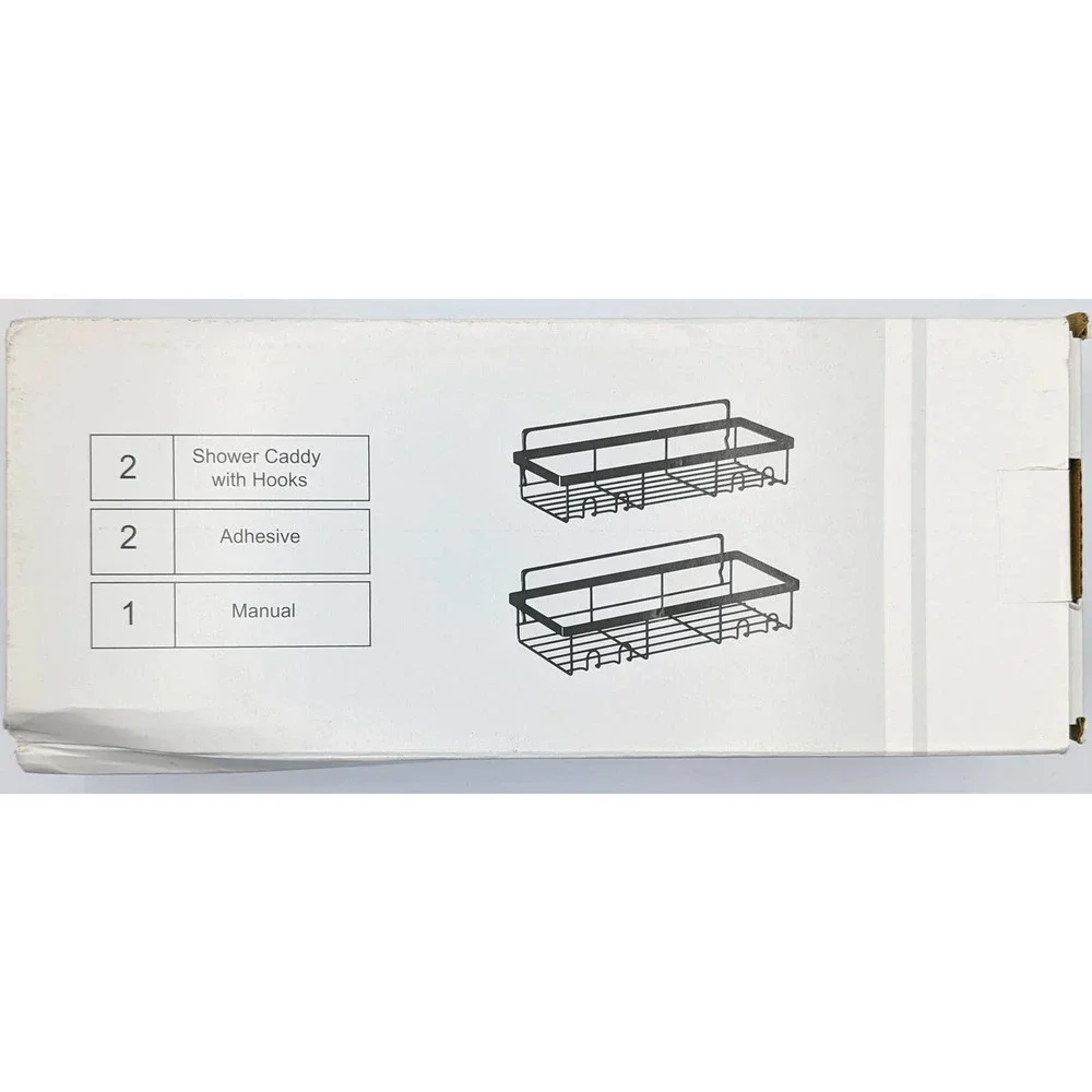 Moforoco Shower Caddy Shelf Organizer Rack, Self Adhesive White Basketsf